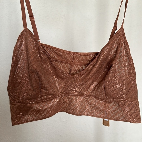 Skims Logo Triangle Bralette copper gold size 4X NWT‎ - Picture 2 of 6